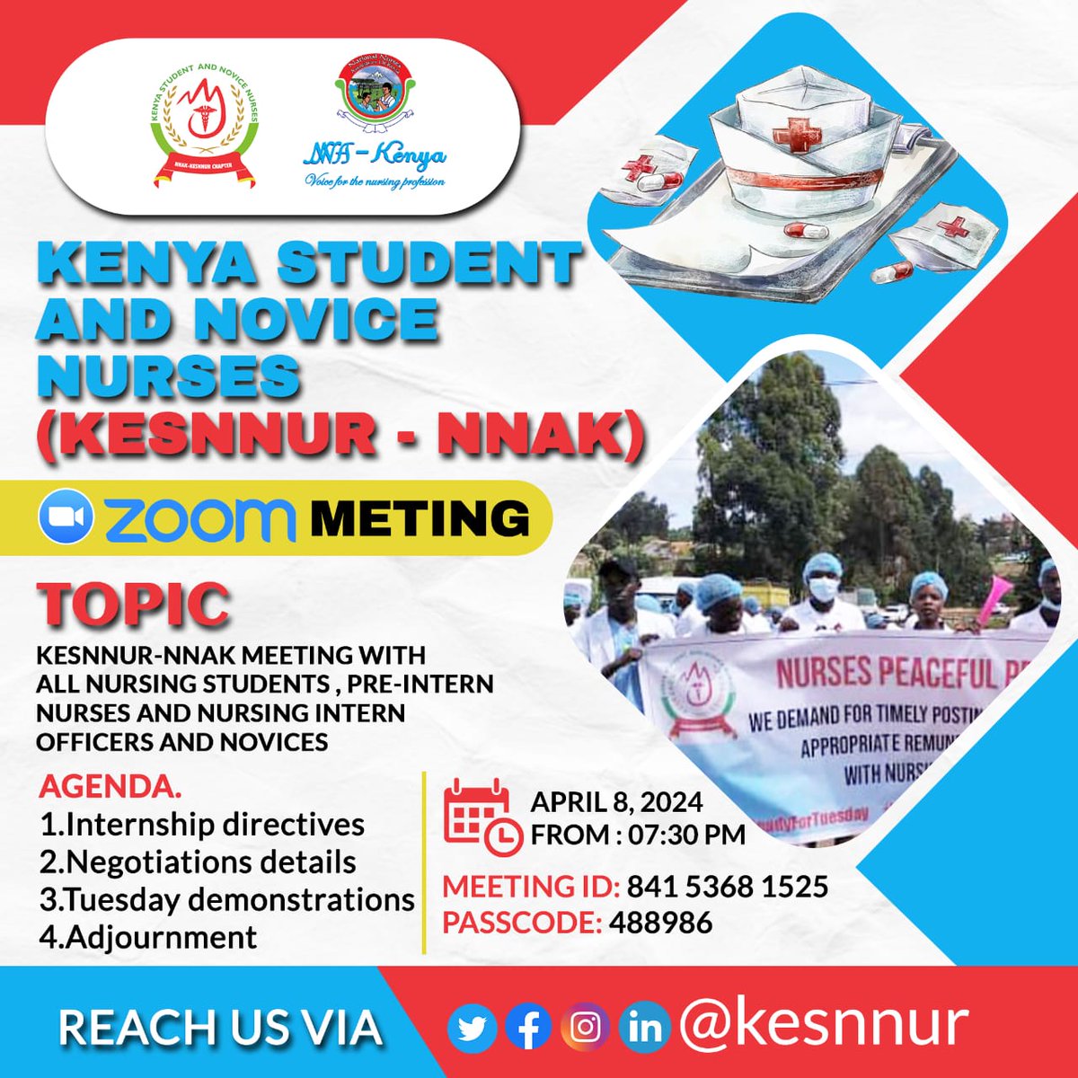 In anticipation of tommorrow's mega demonstration, your attendance of this meeting is imperative. The Meeting is happening Today, Monday 8th April from 7.30PM.