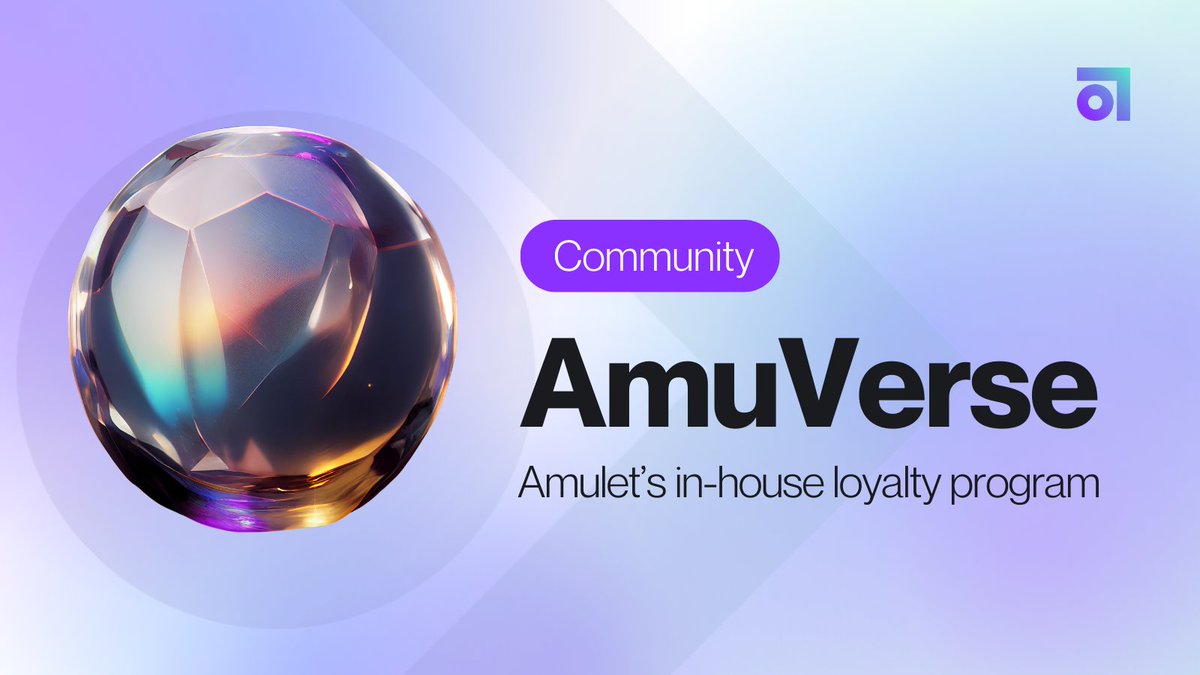 🫂 Without a strong community, no project can survive... Which is why we built AmuVerse, #Amulet's in-house loyalty program🌐 We believe in giving back in the form of Crystals🔮 (which are used for $AMU #Airdrops) You can earn crystals by: 1⃣ Referring others 2⃣ Staking in V2