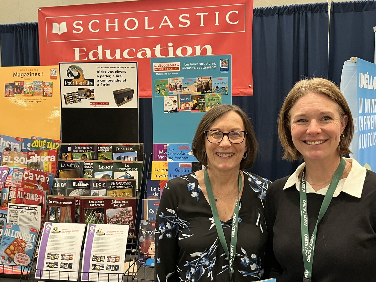 Such a pleasure to meet Krista and Paul from Scholastic Canada at the @OMLTA conference this weekend! I used Scholastic’s “livres décodables” in my workshop to show teachers how decodable books can be used not just for reading but for spelling instruction, too! Because…