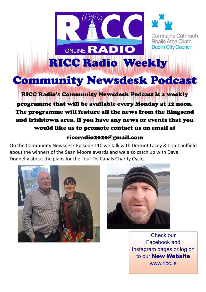 Listen now - podcasters.spotify.com/pod/show/riccr… @LaceyDermot #tourdecanals #charitycycle #seanmoore #gleeringsend #podcast #bestcommunity @feileacain1 @SeeChangeIRL @newsFour
