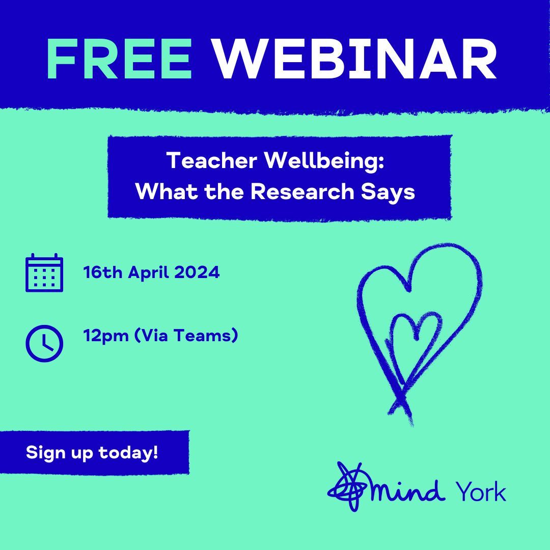 Join us for our free webinar, Teacher Wellbeing: What the Research Says, featuring renowned experts Lisa Kim and Sarah Crellin from York University! 📅 Date: April 16th 🕛 Time: 12pm Sign up now to secure your free place 💙 buff.ly/3vHSVgu