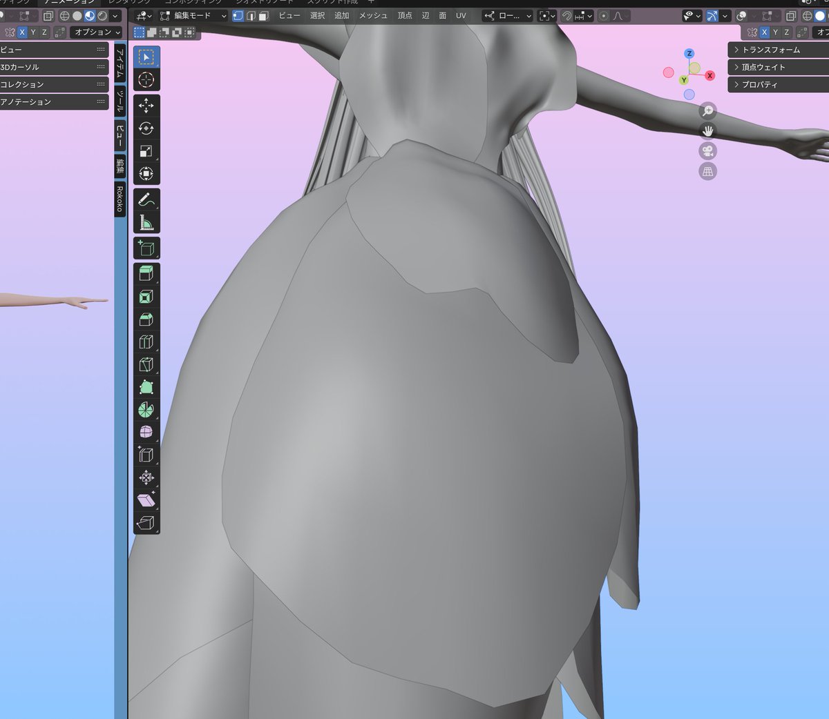 YouTubeで二次創作のアニメ映像がたくさん出ているけど、グレーなものが多いのかな🤔と思いつつ３日前から竜とそばかすの姫のBELLEをモデリングしほぼ完成☘️

探していたガイドラインも見つける事ができ、許諾申請を日テレ様に出しました
却下されたらボツに、OKならAnimation作りします
(*ﾉωﾉ)☘️