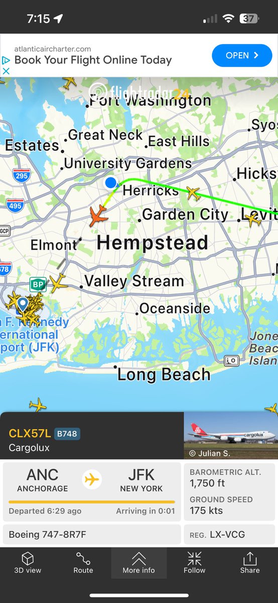 @JFKairport conga line of planes since 5 am every 60 seconds so extremely low over our homes and no where near JFK.  Simply outrageous. #HealthCrisis #AviationNoise @FAANews @FAA_Mike @jackmartinsny @Tom_Suozzi @ANTHONYDESPO @SenSchumer @NassauExec @GovKathyHochul