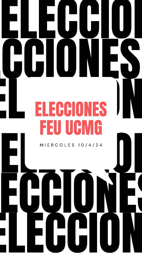 🗳️Seguimos en las Elecciones de la FEU de Cuba 

📅Miércoles 10 de abril elecciones de la FEU en la UCMGRANMA. 
#TuVotoCuenta #EleccionesFEU
.
.
.
#SomosFEU