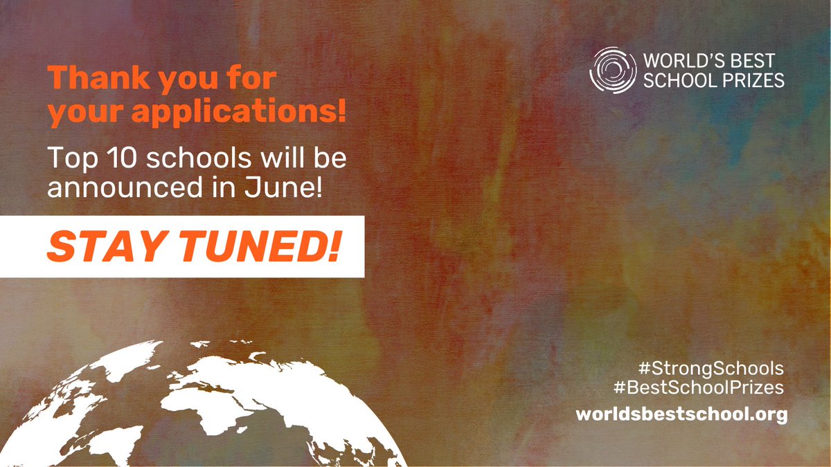 While our judges are reviewing the applications, we want to thank the schools that have applied this year once again! 🌟📚 The Top 10 schools will be announced in June. Stay tuned! Which #StrongSchools do you think would make it to the Top 10 this year? #BestSchoolPrizes