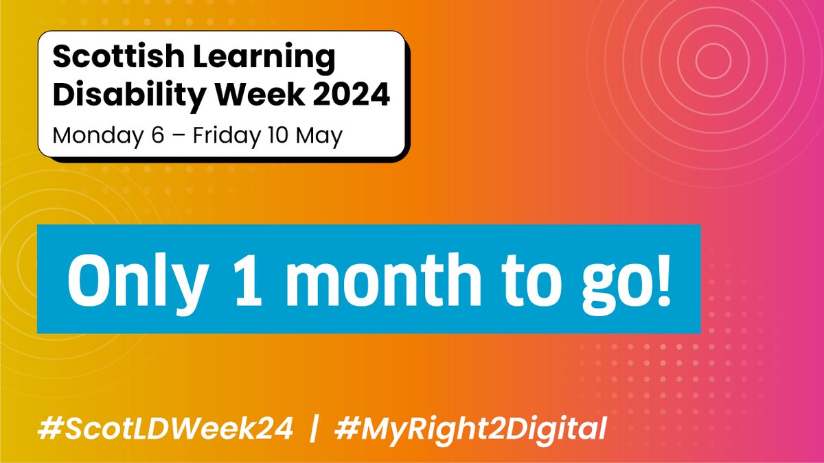 One month to go until #ScotLDWeek24! We're really excited to hear about what you have planned to get involved this year! Take a look at our website which is full of ideas and resources to help you celebrate Scottish Learning Disability Week: bit.ly/SLDW24