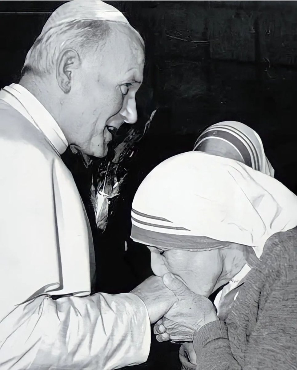 Two of my favorite Saints.😇 Pray for us 🙏 St. Pope John Paul ll. St. Mother Theresa