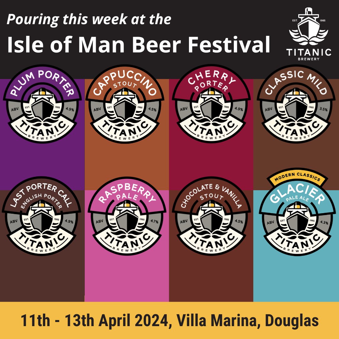 The Isle of Man Beer Festival starts today & there will be 8 of our beers at the festival! Plum Porter, Cappuccino Stout, Cherry Porter, Classic Mild, Last Porter Call, Raspberry Pale, Chocolate & Vanilla Stout and Glacier will be available! Make sure to tag us in your photos!