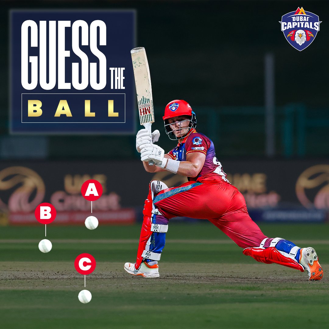 𝐀, 𝐁 or 𝐂 🤔 Where do you think the batter is looking? 👀 #SoarHighDubai #WeAreCapitals