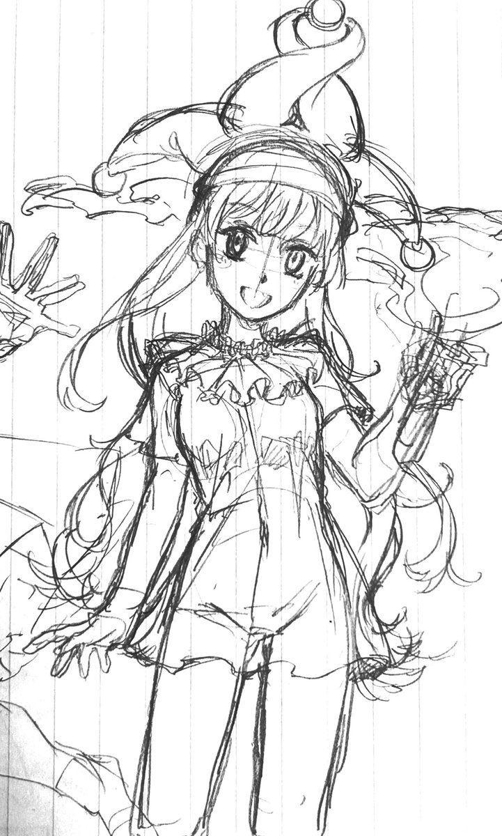 下書きはかわいかったのに… 