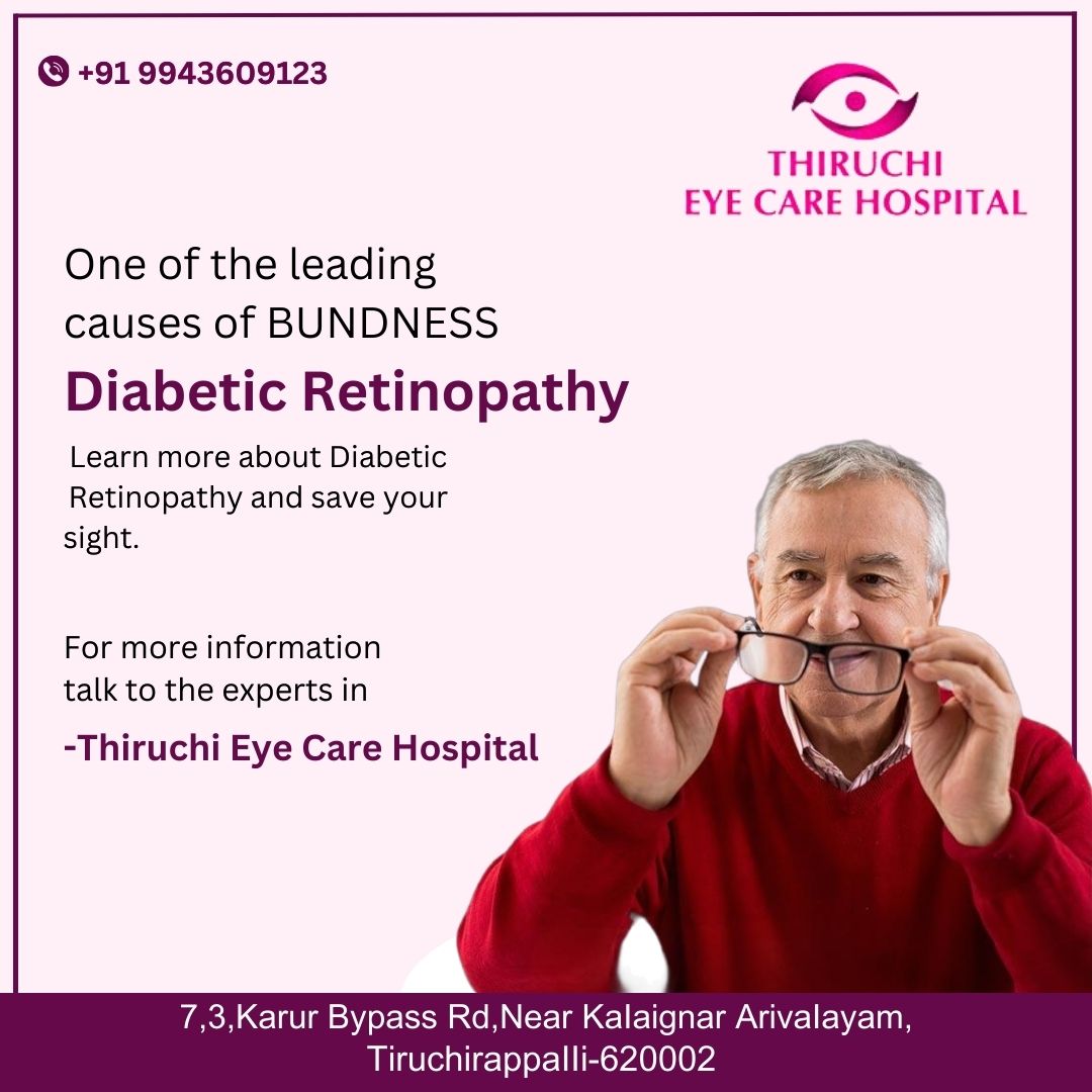 A clearer view of tomorrow: Our diabetic retinopathy treatments.

For consultations, Thiruchi Eye Care Hospital.

Phone No: '+919943609123.

#diabeticretinopathy #eyehealthcare #eyetreatment #thiruchieyecarehospital #besteyehospitalnearme #besteyehospitaltrichy #eye #trichy