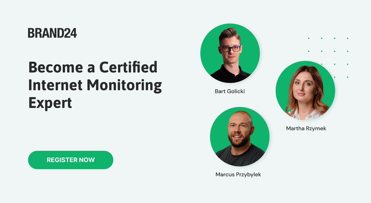 🚀 Do you want to up your social listening game? Join our free webinar and become a certified internet monitoring expert! 🌟 💡 Benefits: - Expert guidance on Brand24 features - Live Q&A - Practical tips Register here: brand24.com/webinar-brand2…