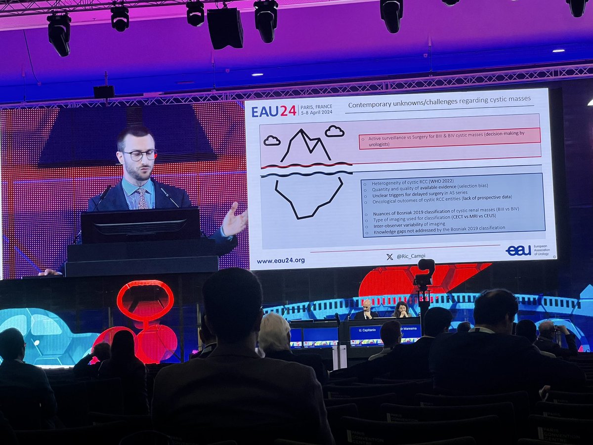 Exploring the management of complex cystic renal masses (Bosniak III/IV) 👨‍⚕️ Case presentation by @DrDabestani 🔍 Surveillance insights from @Eduardrssl 🇧🇪 🔪 Surgery strategies by @Ric_Campi Shared decision-making 🤝 guides the balance between surveillance and surgery! #EAU24