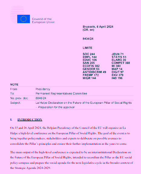 Revised #LaHulpe Declaration: Softer edges, more competitive jargon & a sprinkle of disclaimers.

Is this a compromise or just watering down the essence?

#CoreperI showdown on Wed., in view of #ECOFIN April 12, will reveal if substance is sacrificed for approval.

#EU2024BE