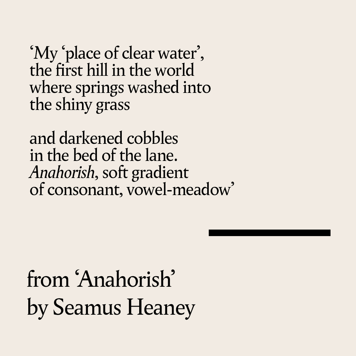 In celebration of his birthday on Saturday 13 April, our Poem of the Week is Seamus Heaney’s ‘Anahorish’, from his 1972 collection Wintering Out. faber.co.uk/journal/poem-o…