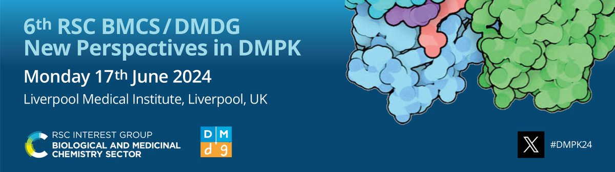 The Abstract submission deadline for the 6th RSC / DMDG New Perspectives in DMPK has now been extended till midnight (BST) Wednesday 1st May ‼ 

📢Submit yours now via the link below

hg3.co.uk/dmpk/

#DMPK24