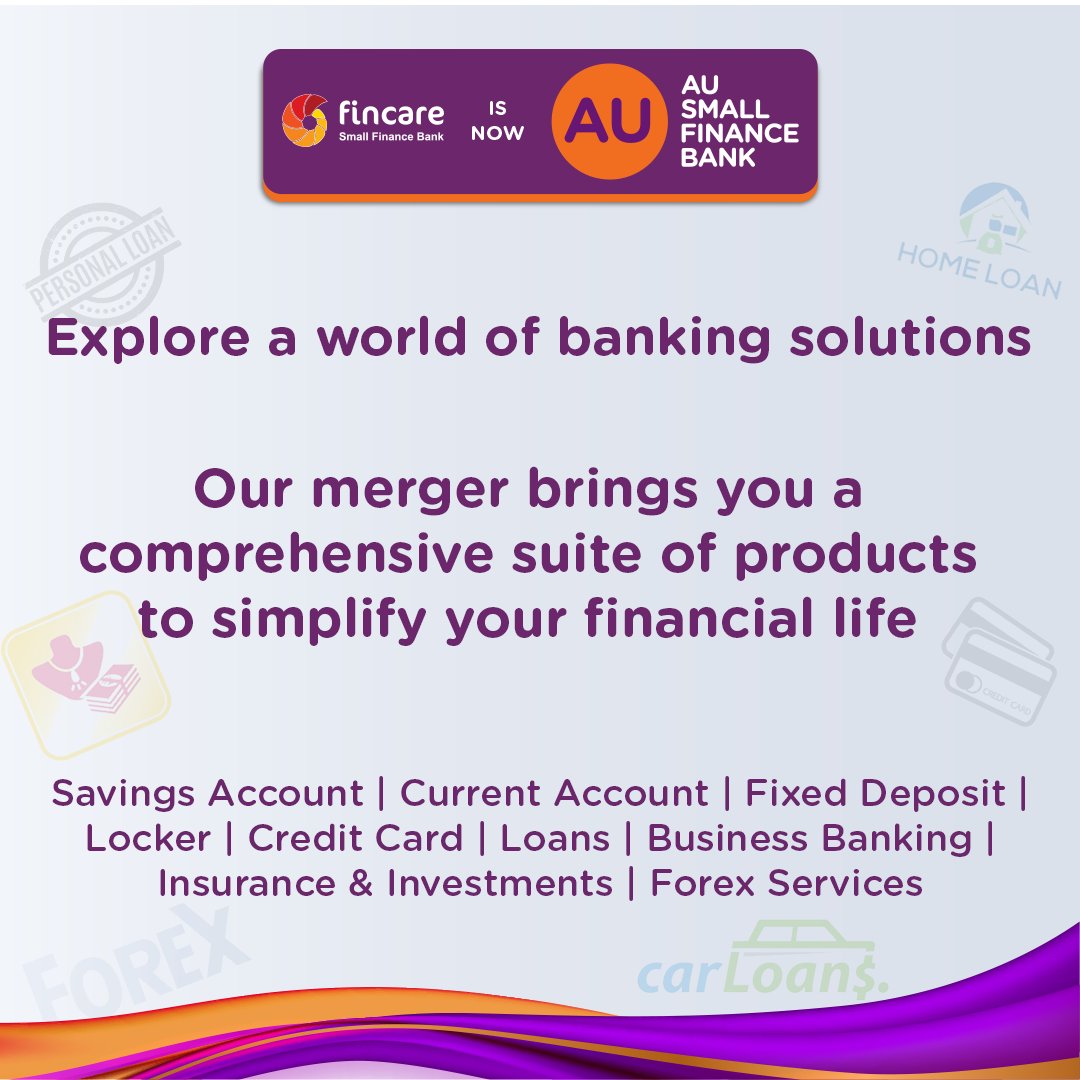 Explore a wider range of products & services, all under one roof. What are you most excited to discover? #AUSmallFinanceBank #StrongerTogether #FincareMerger #Merger