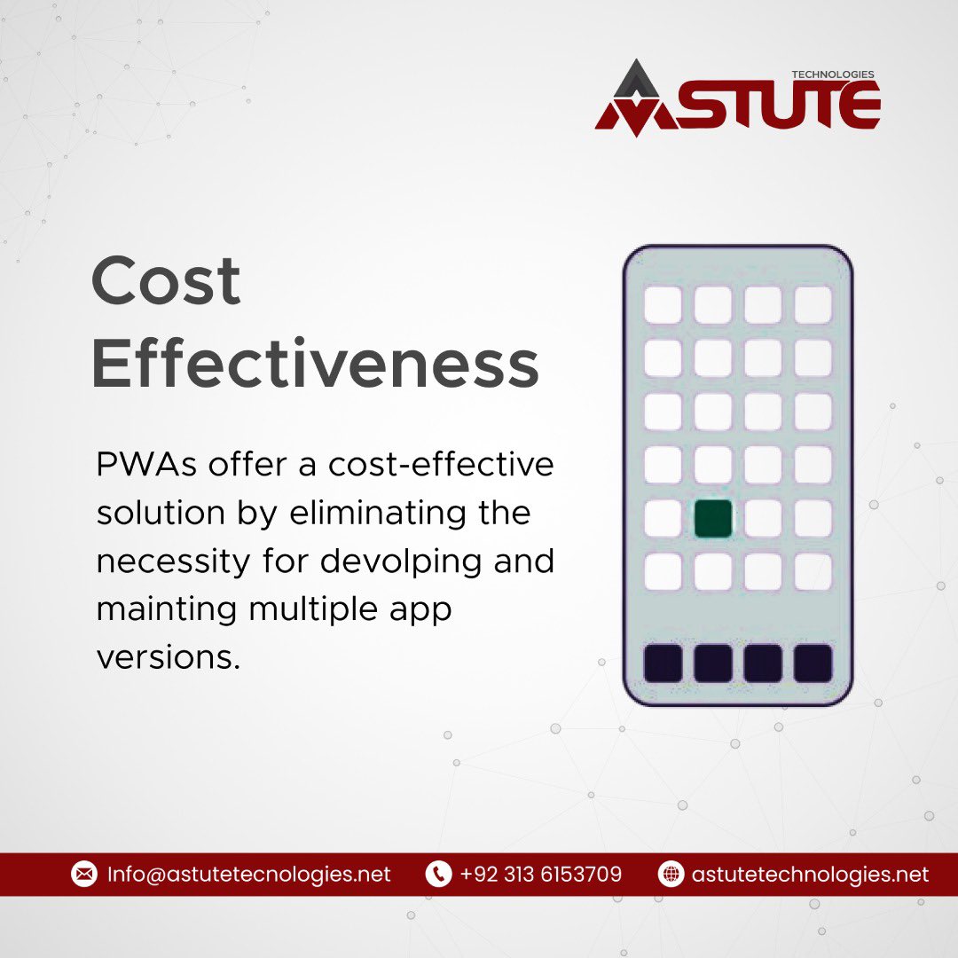 AstuteTech3's tweet image. Embrace the evolution of development! In today&apos;s tech landscape, the mobile-first strategy reigns supreme. Progressive Web Apps (PWAs) are pivotal in this paradigm shift.
#Astutetechnologies #React #costeffective #mobiledevelopment #webapps #ProgressiveWebApps #TechInnovation