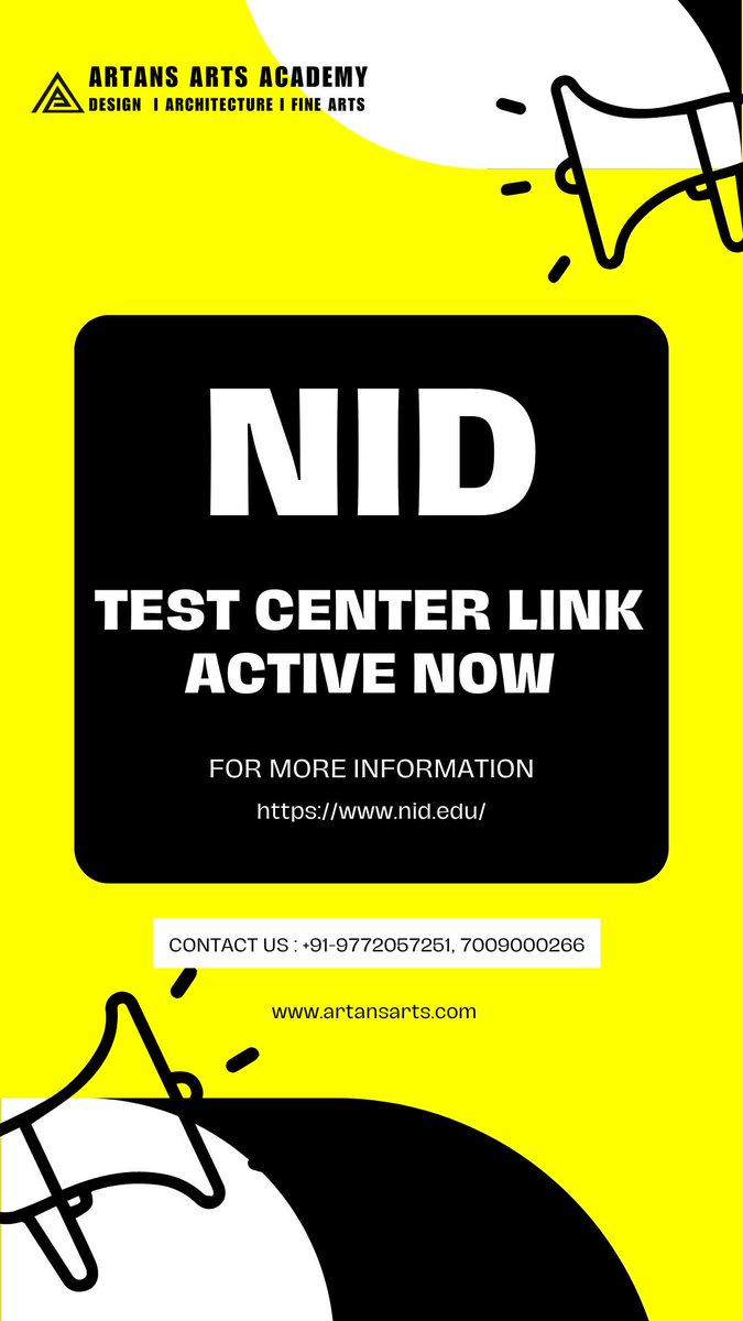 NID Test center link active now

#nid #nid2024 #design #entranceexam #nidtestcenter #activenow #artansartsacademy #nideducation #nationalinstituteofdesign #nidcoaching #admissionopen