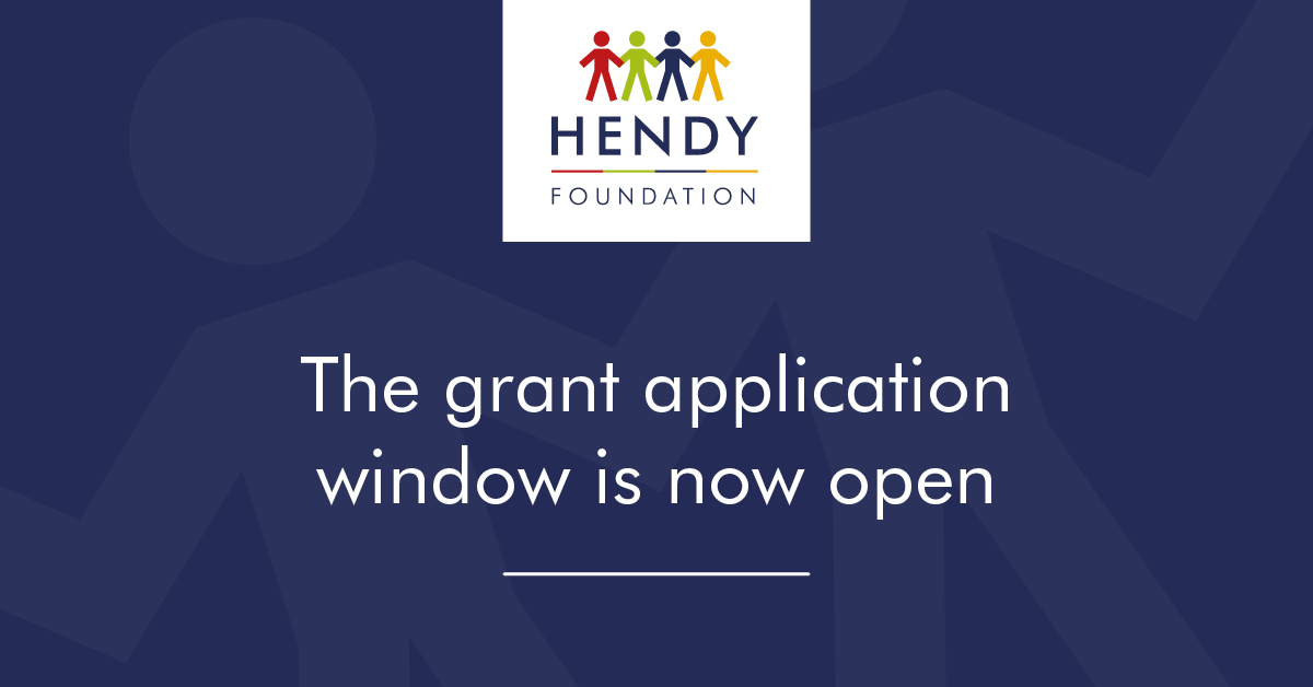 Our grant window is now open and we are accepting applications via our online form. hendyfoundation.org/grant-request/ We've updated our terms and conditions so please read these before applying and we look forward to reading your applications.