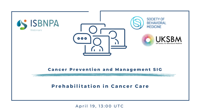 Don't miss the next joint #webinar with #ISBNPA Cancer Prevention and Management SIG, @BehavioralMed and @UKSBM 📆 April 19 ⏰ 13:00 UTC 🔈 @DR_SantaMina & Louise Hall More information and registration 👉 loom.ly/PTzdKAE