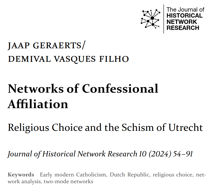 Networks of Confessional Affiliation is out! Here are some of the highlights of this paper, co-written with the inimitable @JaapGeraerts and published today in the Journal of Historical Network Research. Check it out! 1/10
#twitterhistorians #DHLab_IEG @C2DH_LU #HNR @HNR_org