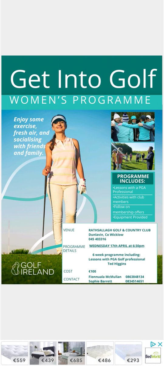 Ted Higgins (@tedhigginsgolf) on Twitter photo Looking forward to teaching this wonderful game to the next Ladies Get into Golf Participants at <a href="/GolfRathsallagh/">Rathsallagh golf</a> starting on Wed the 17th of April. To sign up contract me directly or any of the ladies on the poster ⛳️ <a href="/caddymastersirl/">Caddymasters</a> <a href="/IrishGolfDesk/">Brian Keogh</a> <a href="/PGA_Ireland/">PGA in Ireland</a> <a href="/GolfIreland_/">Golf Ireland</a> Looking forward to teaching this wonderful game to the next Ladies Get into Golf Participants at <a href="/GolfRathsallagh/">Rathsallagh golf</a> starting on Wed the 17th of April. To sign up contract me directly or any of the ladies on the poster ⛳️ <a href="/caddymastersirl/">Caddymasters</a> <a href="/IrishGolfDesk/">Brian Keogh</a> <a href="/PGA_Ireland/">PGA in Ireland</a> <a href="/GolfIreland_/">Golf Ireland</a>