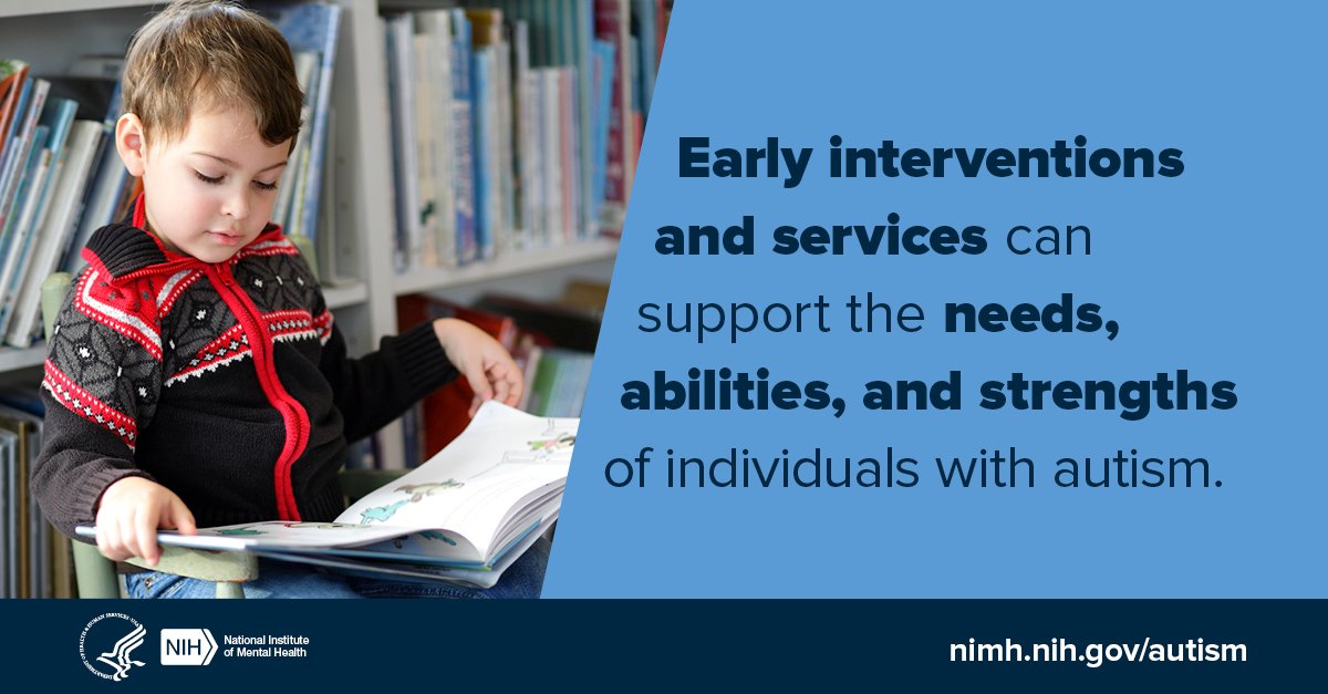 After diagnosis, interventions and services should begin as soon as possible to support the needs of individuals with autism and make the most of their strengths. go.nih.gov/nLv8oCK  #shareNIMH
