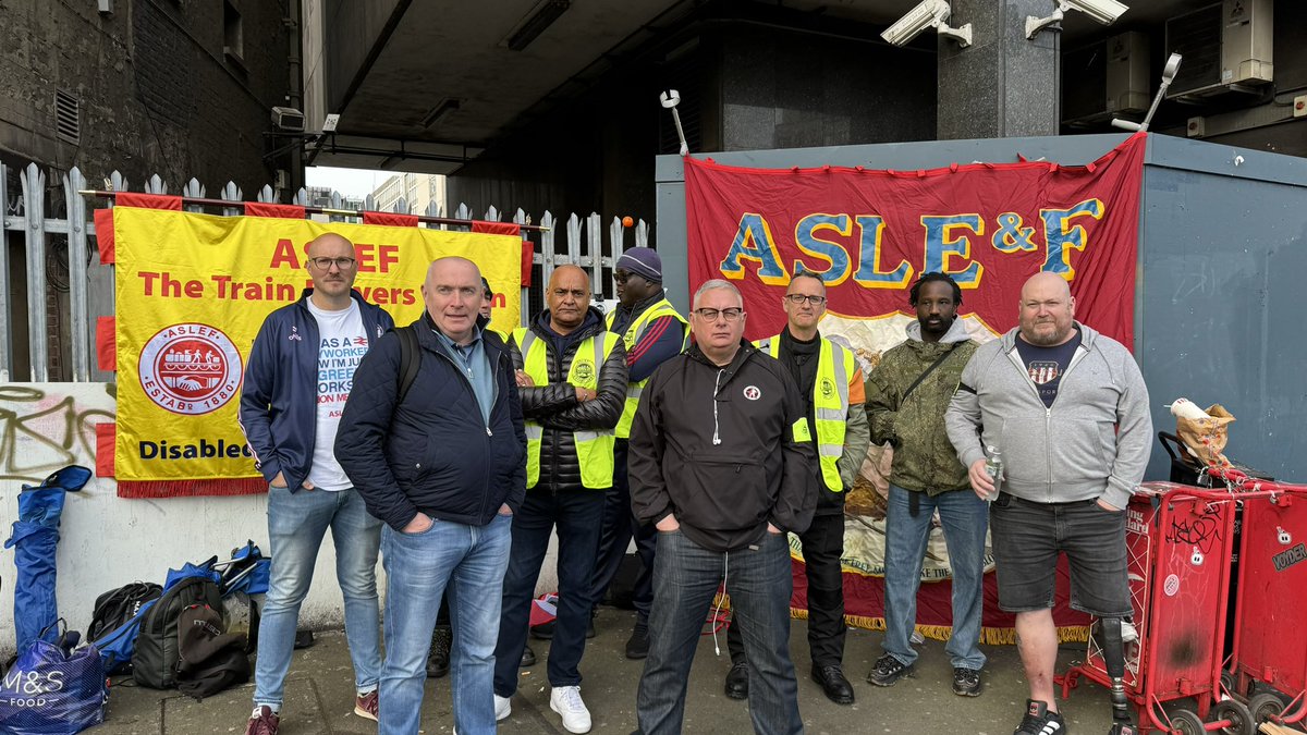 Pickets at Battersea, Colchester, Guildford and Waterloo strong this morning #ASLEFStrike