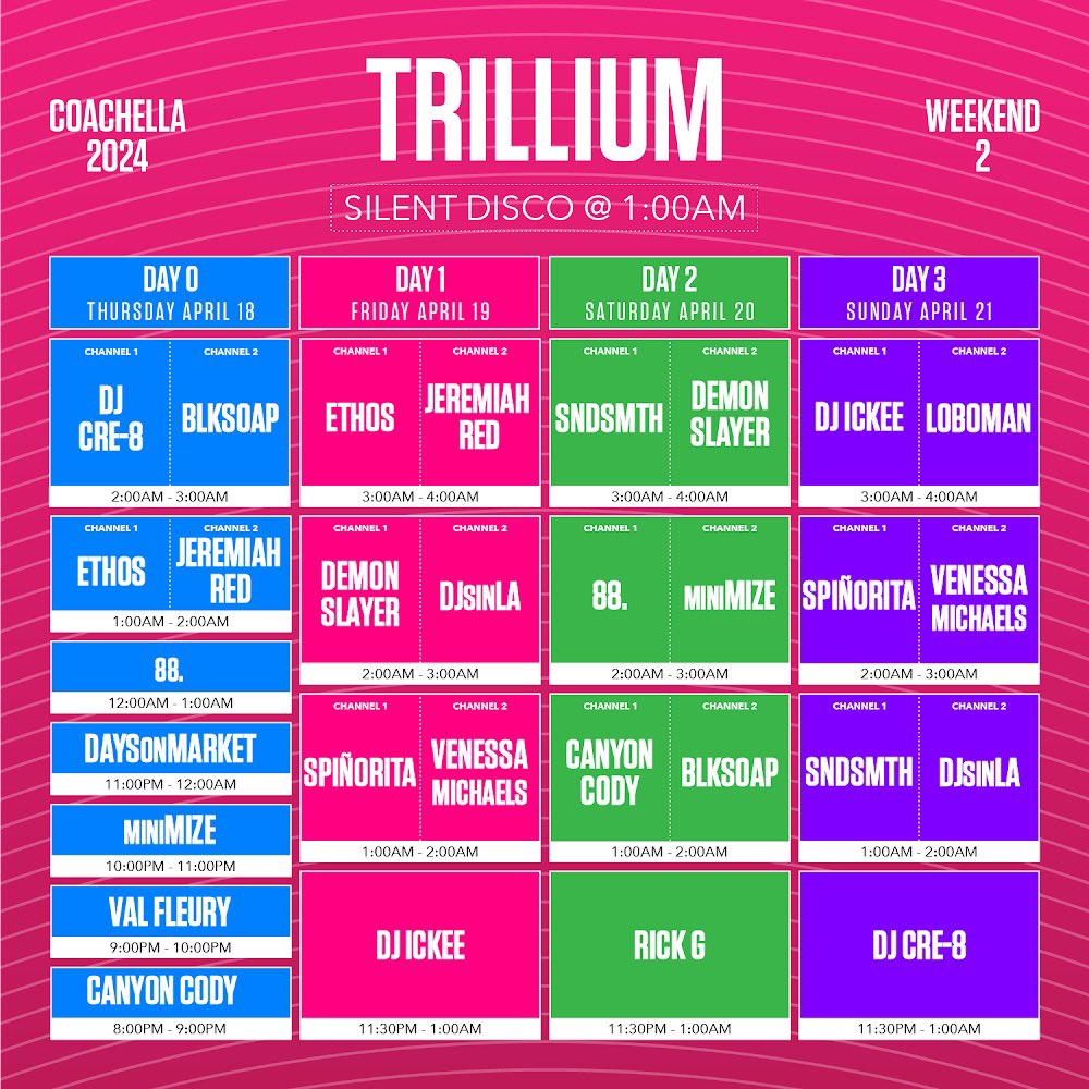 DjsinLA's tweet photo. Catch me @coachella on the Trillium stage on Friday and Sunday #coachella 🎡🌴🎧🪩 https://t.co/bbkFgPk10r