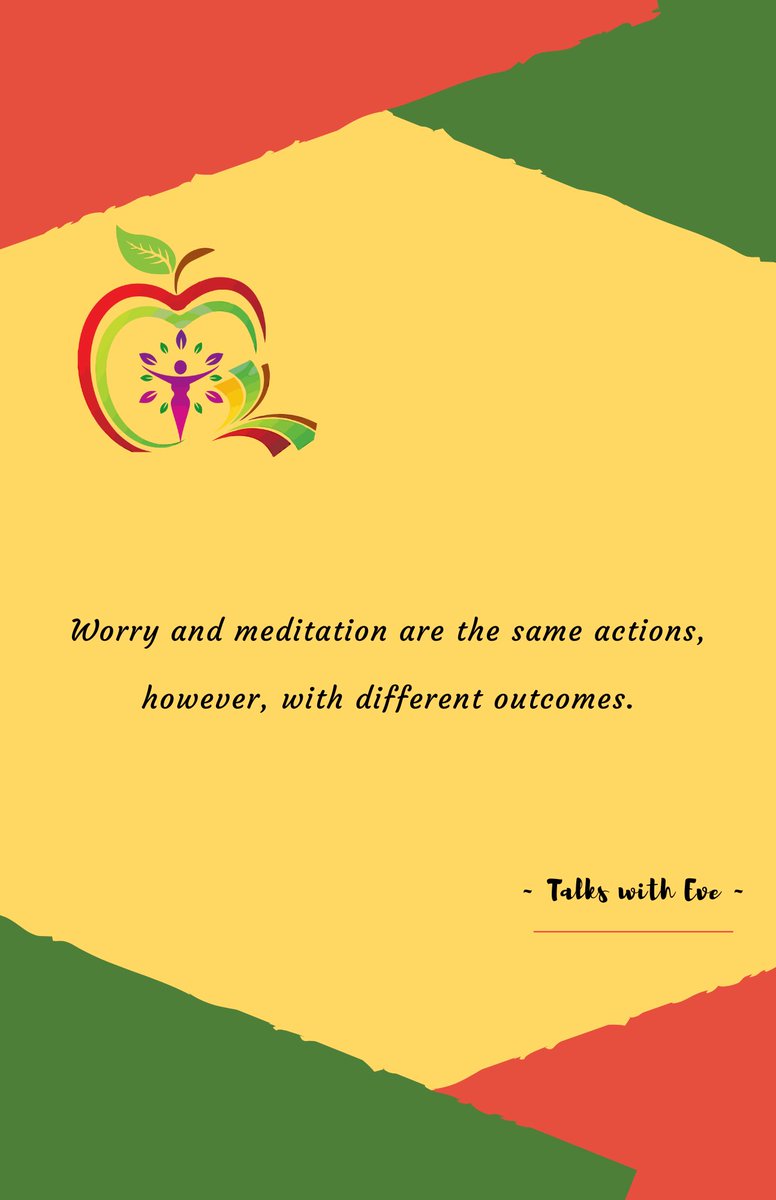 When you #worry you continuously #thinkdeepthoughts #overandoveragain When you #meditate you continuously think deep thoughts over and over again. The #difference is one #wearsyoudown and one #upliftsyou #motivatingmonday #talkssee #talkswitheve