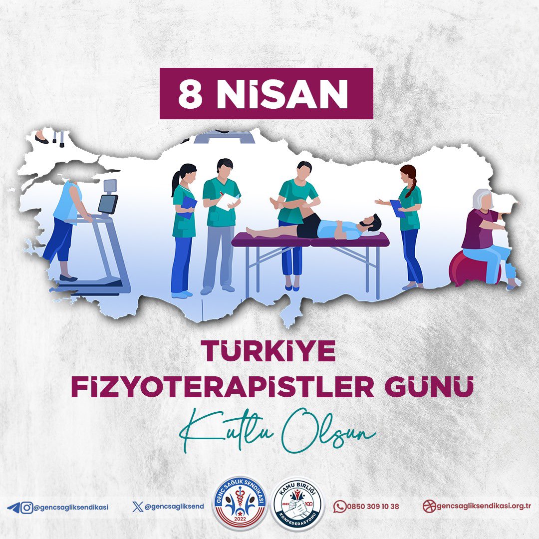 Hayata hareket ve değer katan fizyoterapistlerin Fizyoterapistler Günlerini kutluyor, karşılığı tebessüm ve şükran duygusu olan fedakar çalışmaları için teşekkür ediyoruz. 🌐gencsagliksendikasi.org.tr ☎️0850 309 10 38