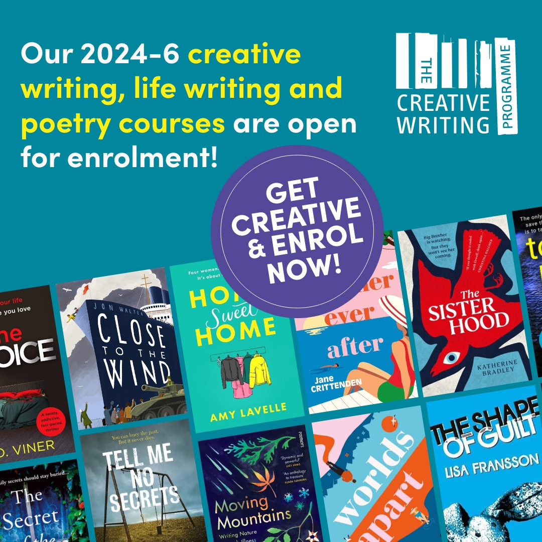 Our 2024-6 creative writing, life writing and poetry courses are OPEN for enrolment. From October we're offering our two-year, part-time courses in person in #Brighton and online. Sign up today and get that novel written🖋 creativewritingprogramme.org.uk #creativewriting