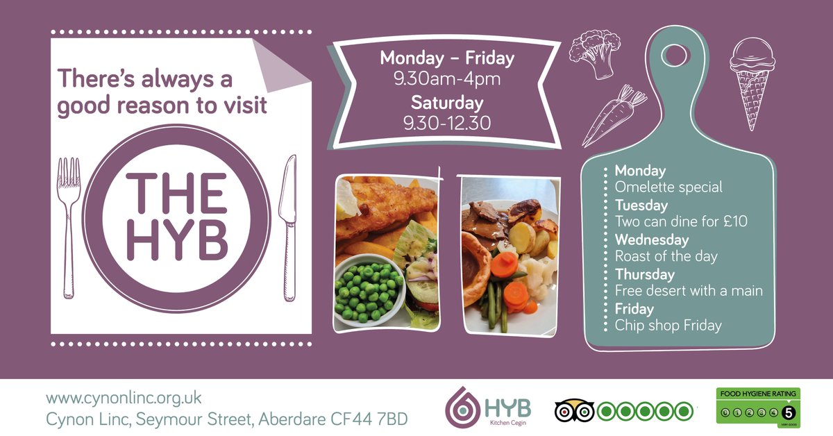 From Omelette Special on Monday to Chip Shop Friday, there is always something tasty to try at the Hyb.
#aberdare #food