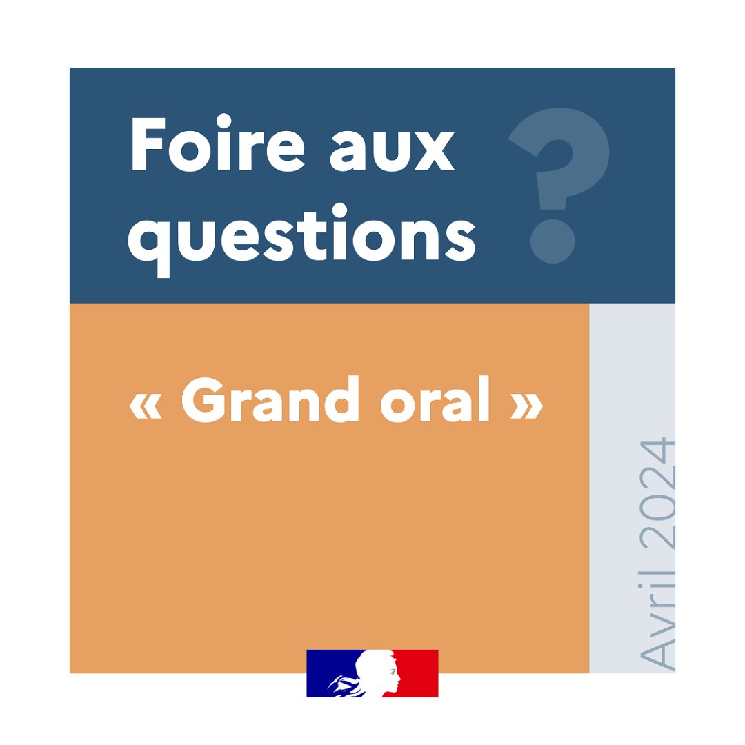 #Bac2024 | Nouvelles modalités de l’épreuve du grand oral des terminales générales et technologiques

❔Une Foire aux questions actualisée regroupe, en un document unique, les questions sur la préparation, le déroulement et l’évaluation de l’épreuve
 
▶ eduscol.education.fr/729/presentati…