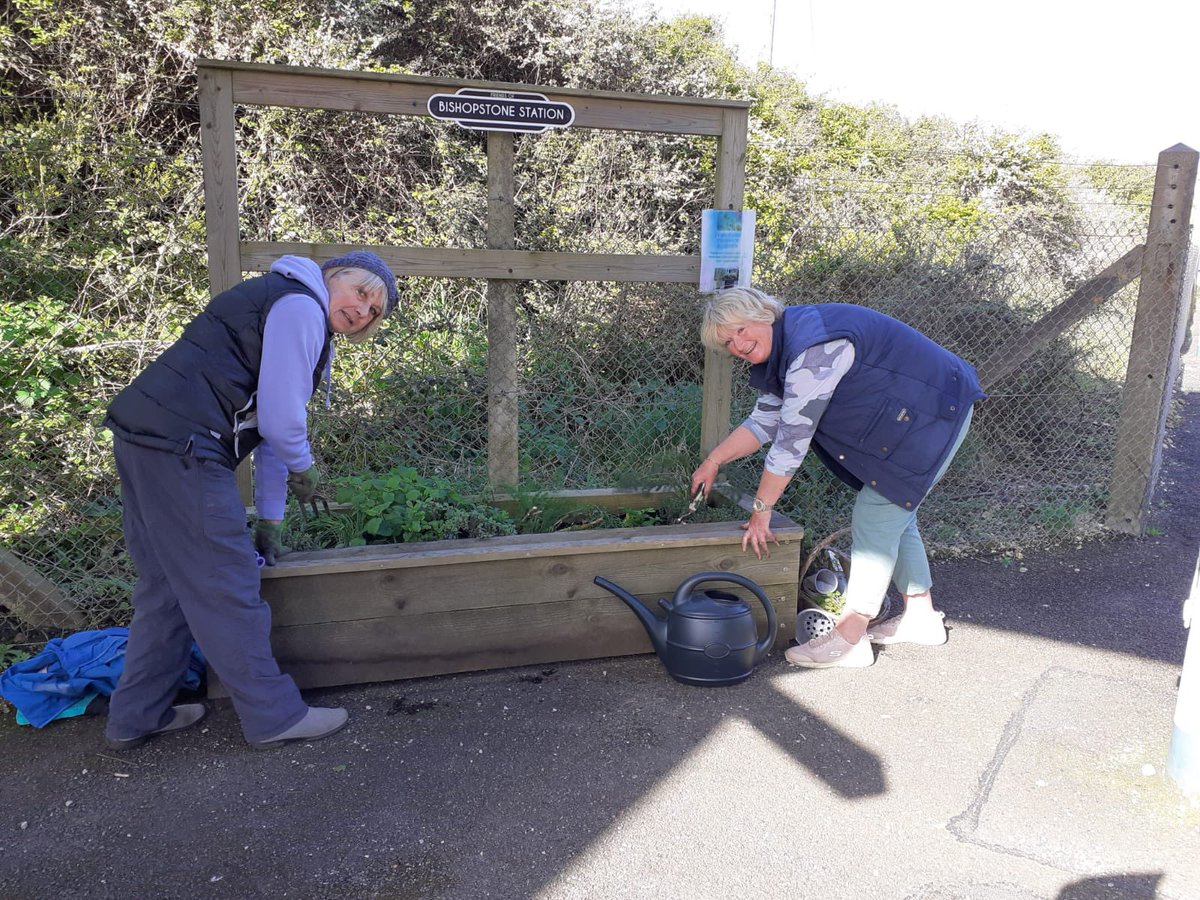 Team Angie getting the herb gardens going at Bishopstone Station