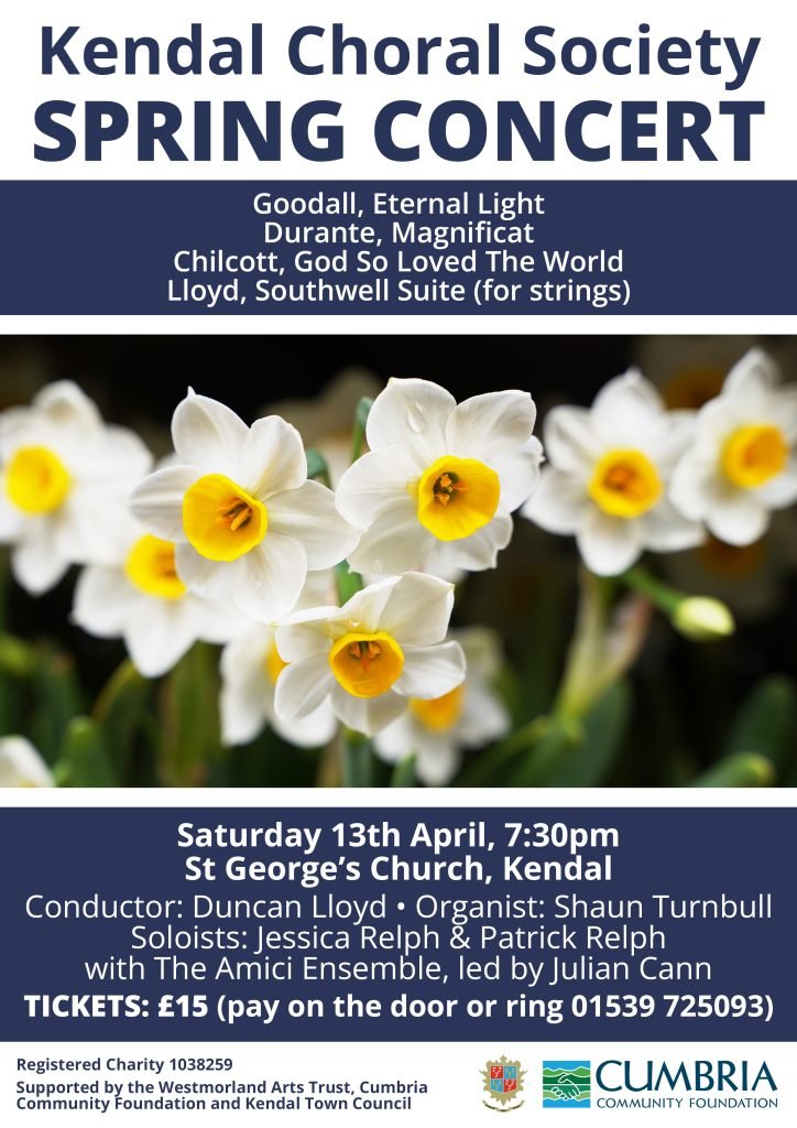 Warmest composerly wishes to Duncan Lloyd & all Kendal Choral Society performing my ETERNAL LIGHT: A REQUIEM tomorrow in St George's Kendal 🙏