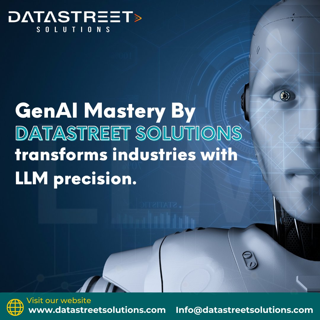 Datastreet Solutions, a leading innovator in artificial intelligence, has honed their expertise in what they term 'GenAI mastery.' 

#AI #GenAI #MachineLearning #RevolutionizingHealthcare #aiinnovations #itservicesprovider #itservices #datatransformation #itservicedelivery