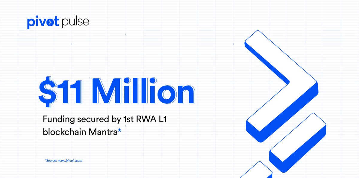 .@MANTRA_Chain, an L1 #blockchain for #RealWorldAssets, has successfully secured $11 Mn in funding with @ShorooqPartners leading the round. This strong backing is huge encouragement for the #RWA sector enabling #buidlers & broadening the scope for asset tokenization. #web3