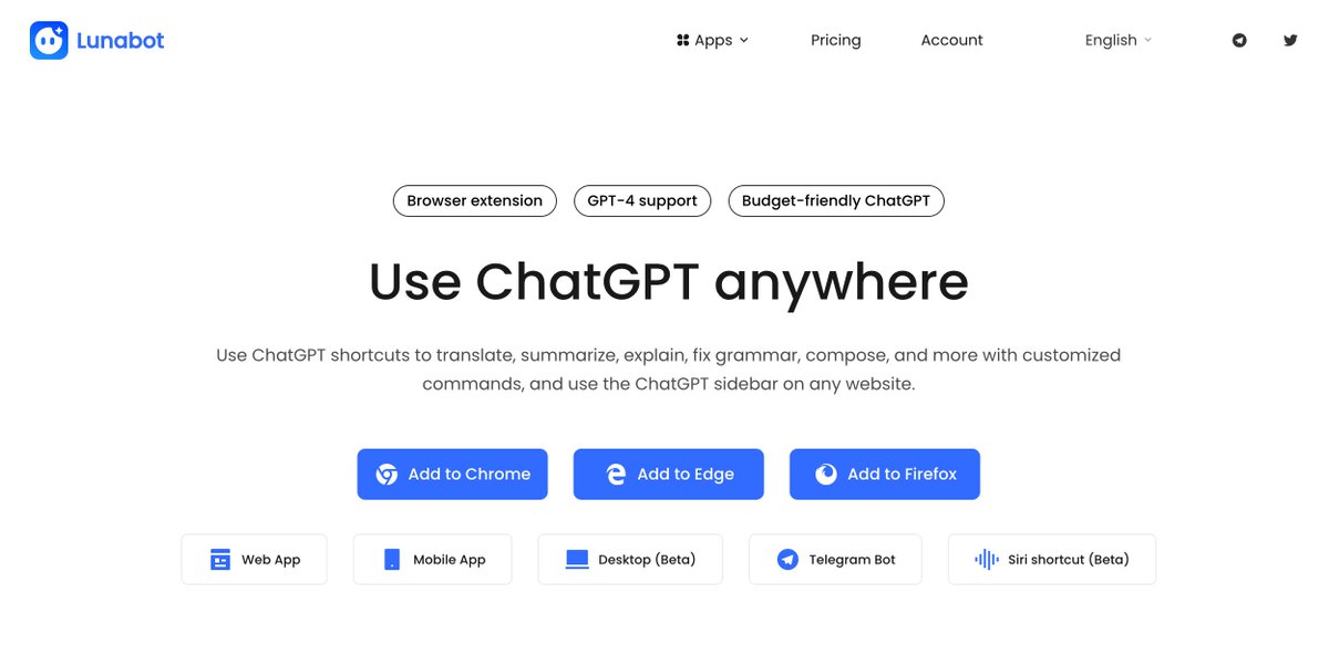 lunabotai's tweet image. 🚀 Flip pages to browse and translate with one click, #Lunabot puts AI assistants at your fingertips! Whether you&apos;re writing, studying or working, it&apos;s a powerful support for you on any page. No need to worry about ChatGPT account or OpenAI key