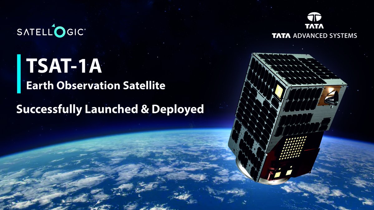 This is a first step for TASL in space sector! Built in India TSAT-1A First Sub-metre Resolution Optical Satellite Reaches Orbit. We announce the successful launch and deployment of TASL’s TSAT-1A satellite aboard the Bandwagon-1 mission by SpaceX’s Falcon 9 rocket 🚀.