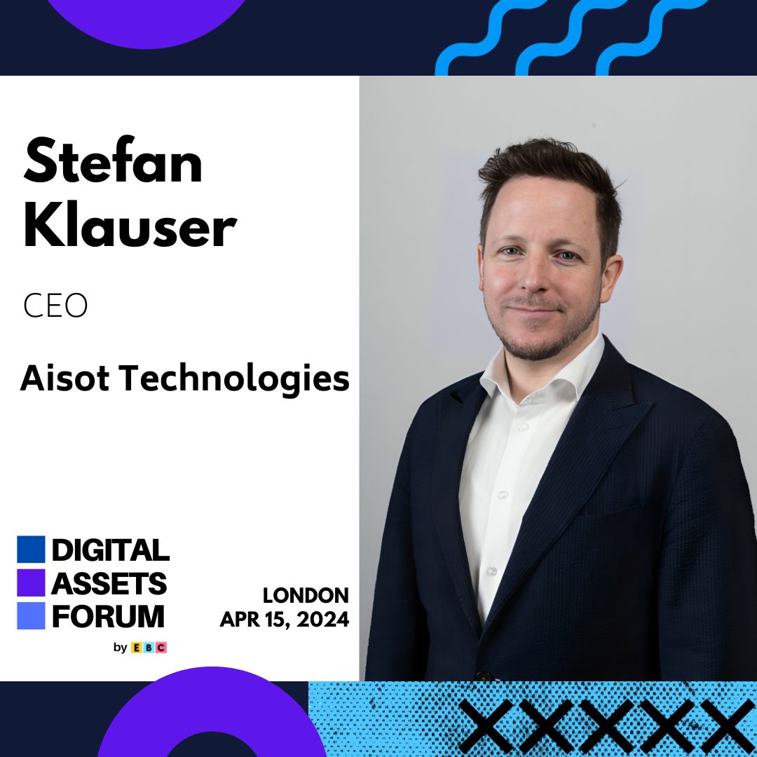 Delighted to present <a href="/StefanSchose/">Stefan Klauser</a>, CEO of <a href="/aisotHQ/">Aisot Technologies</a>, as a distinguished speaker at DAF by <a href="/EBlockchainCon/">European Blockchain Convention</a>!

With a wealth of experience in institutional investment, asset management, digital assets, risk management, and AI, Stefan brings invaluable insights to the table.