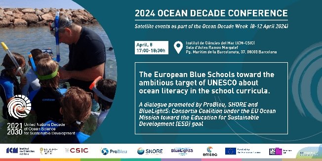 See you this afternoon in person in our @pro_bleu satellite event about European #BlueSchools ! If you cannot, you have the possibility to attend it online by registering at tuit.cat/au9no #OceanDecadeConferenceBcn