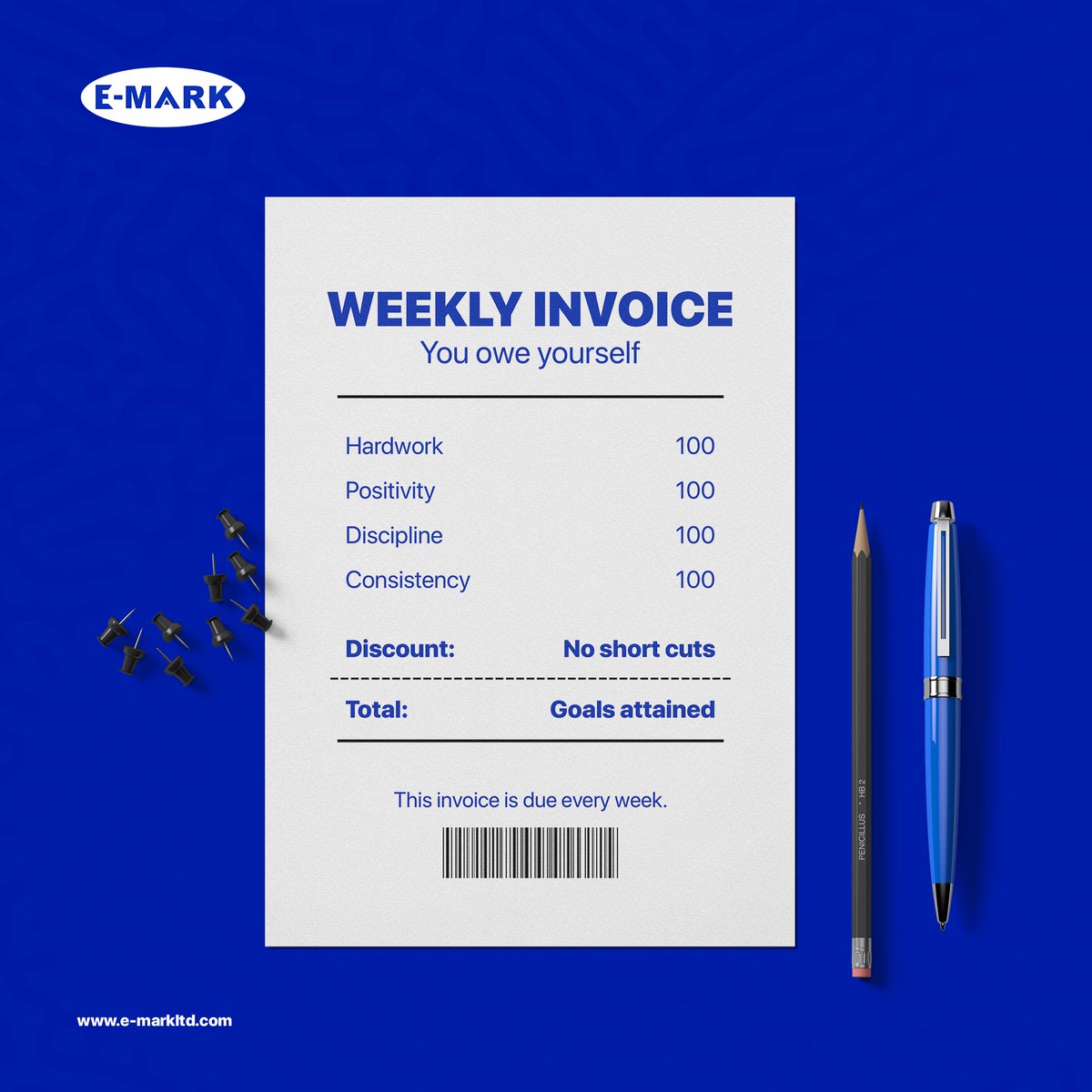 Here is your invoice for your weekly goals. There is absolutely no discounts to putting in the work. Let’s get it! #HappyWeek #GoalsOnGoals #ConnectingPeople