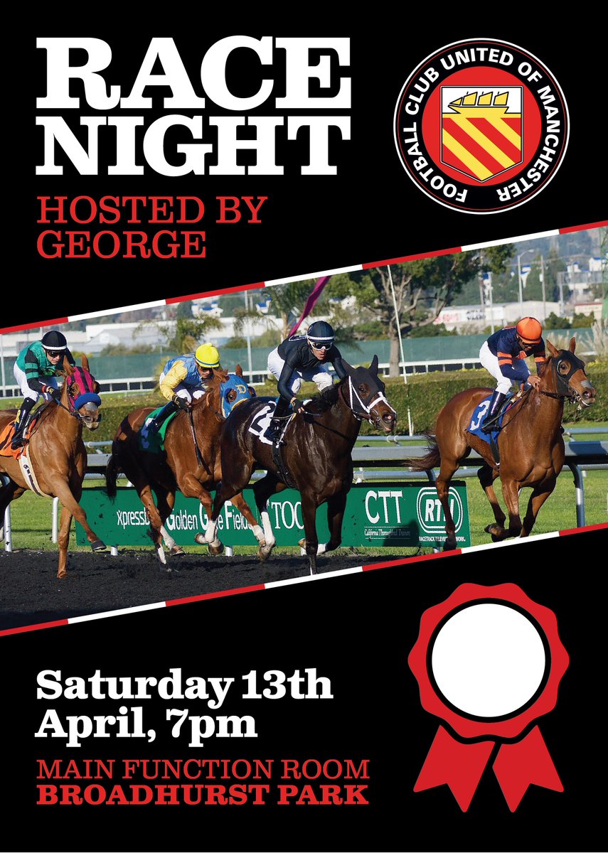 Don't forget to stick around after our game on Saturday! It's race night in the main bar - a night which is always good fun, so come on, dig out that change from the back of your sofa, scrape together a fiver and let’s raise some money! Find out more⤵️ fc-utd.co.uk/news-story/rac…