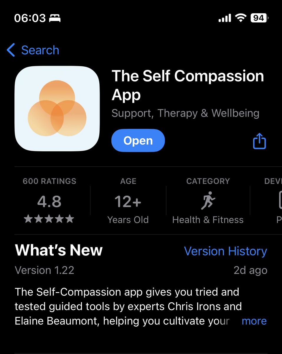 🎉 We've hit 600!  Great to see that the good reviews for our Self-Compassion App keep coming in &amp; at a great average of 4.8 out of 5 stars!

Thanks for everyone who has used, recommended &amp; rated the app

balancedminds.com/the-self-compa…

#selfcompassion #compassionfocusedtherapy