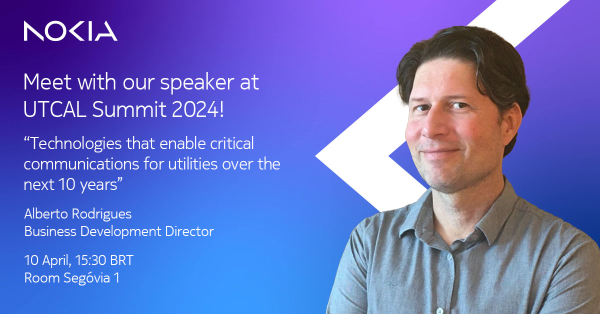 nokiaindustries's tweet photo. Explore the next 10 years of utility communications at #UTCAL Summit 2024! 

Join Alberto Rodrigues at 3.30 pm BRT on 10 April to explore technologies that enable critical communications for #utilities.

Know more: https://t.co/nRREMwsX7f https://t.co/F7T4vuoSZu