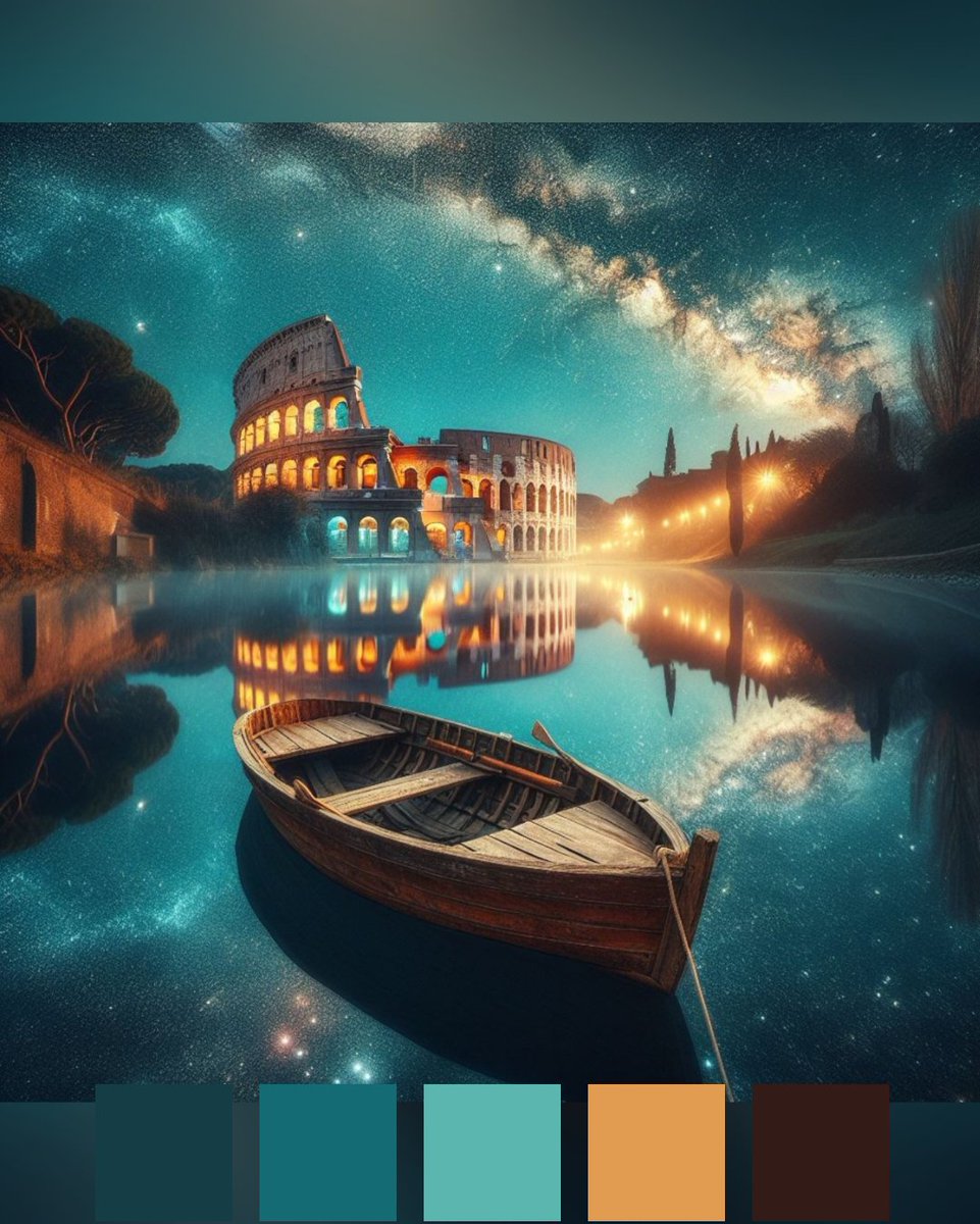 hello_im_fra's tweet photo. "The Colosseum at night... If it were surrounded by water..."
#aiillustration #aiart #digitalart #colorpaletteinspiration #colosseum #rome #microsoftdesigner https://t.co/TpawWwEb4Z