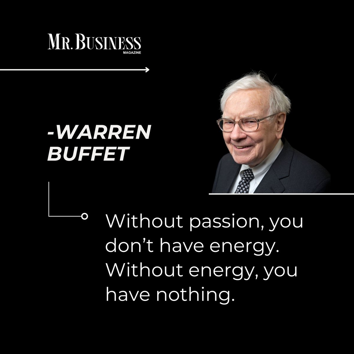 ✔Warren Buffet, the maestro has a piece of Monday motivation we all need.
For more information 
📕Read - mrbusinessmagazine.com

#WarrenBuffet #MotivationMonday #WisdomFromTheMaestro #InvestingInspiration  #SageAdvice #BuffettQuotes #MondayMotivation  #MrBusinessMagazine