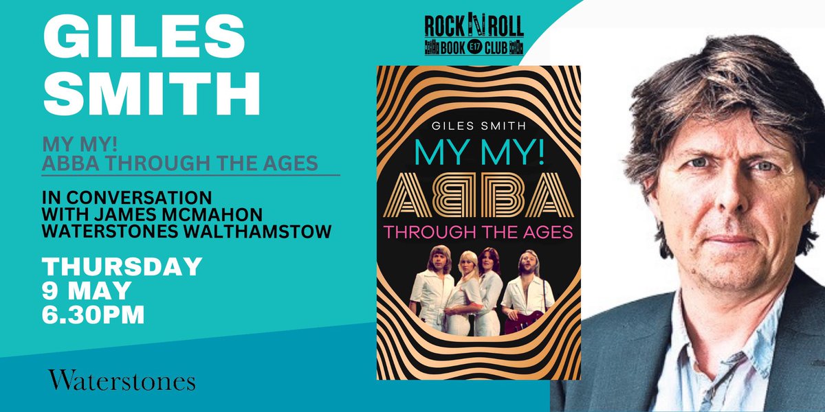 **NEW EVENT** MY MY! ABBA THROUGH THE AGES Giles Smith in conversation with @jamesjammcmahon at @WaterstonesE17 My My! is a celebration of ABBA through the ages. It’s one fan’s way of saying: thank you for the music. 📅 Thursday 9 May 6.30 p.m 🎟️ eventbrite.com/e/878059067307